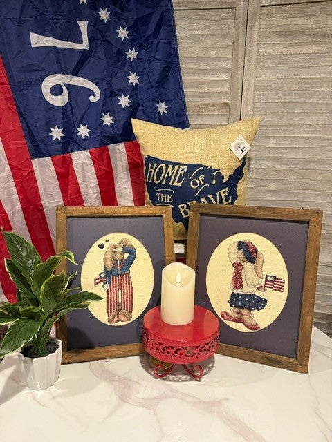 "Home of the Brave" Patriotic Throw Pillow – USA Map Outdoor pillow