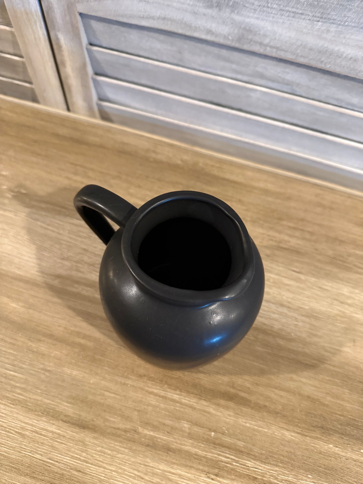 Matte Black Ceramic Pitcher – Rustic Farmhouse Table Decor