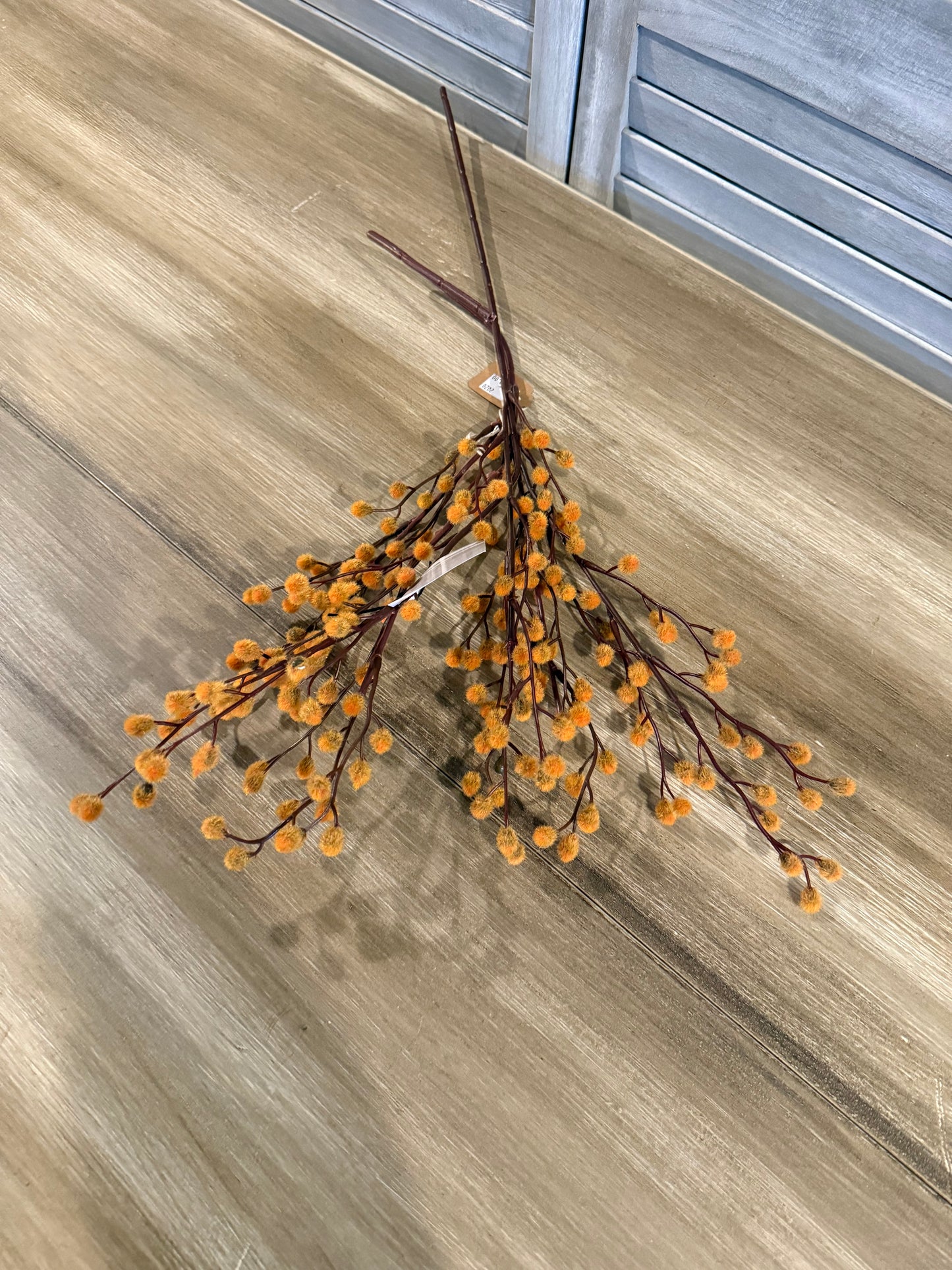 Rust Orange Faux Billy Button Spray – Artificial Floral Stem for Seasonal Decor