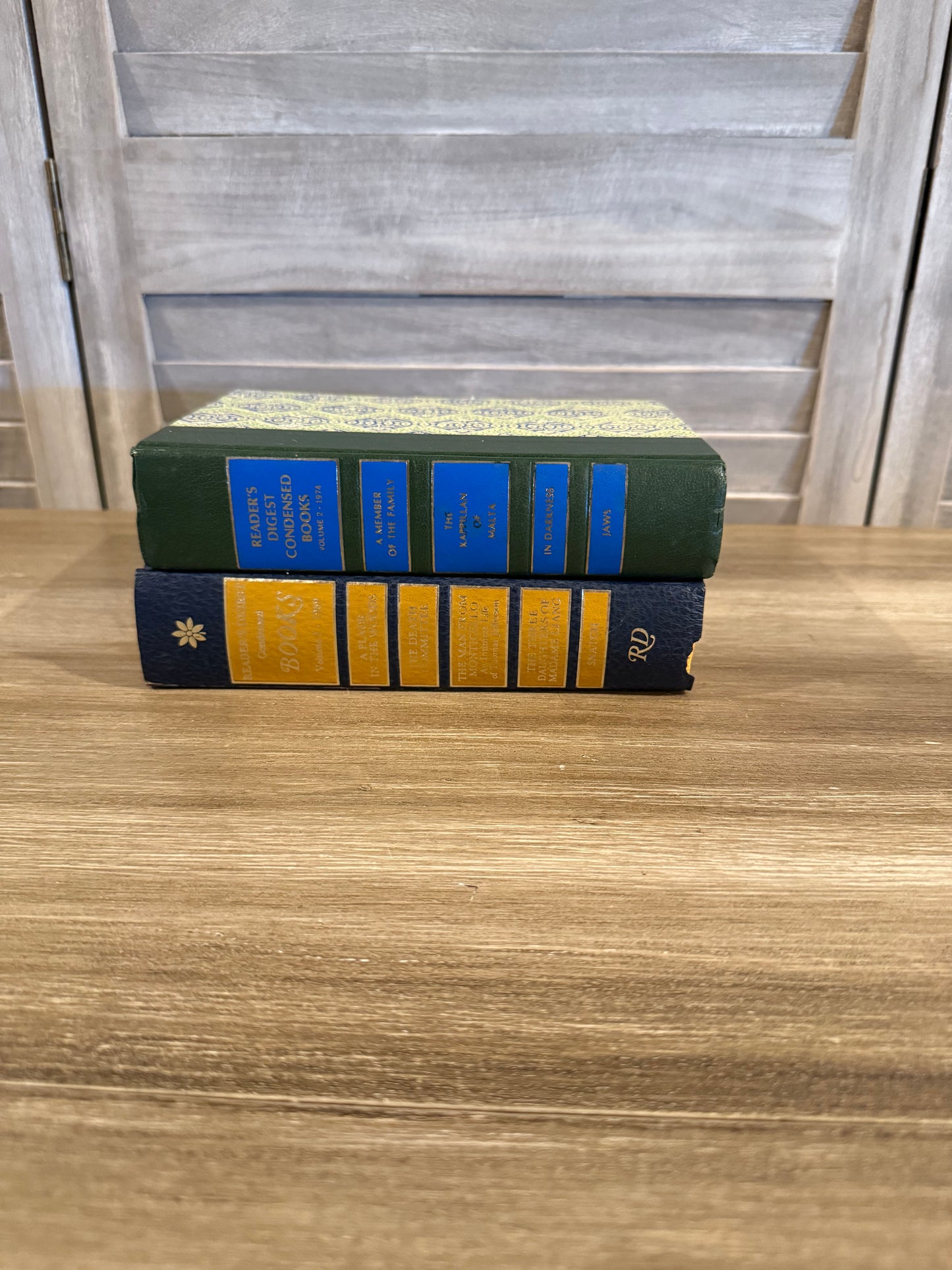 Vintage Classic Hardcover Books - with Ornate Covers for Shelf Styling