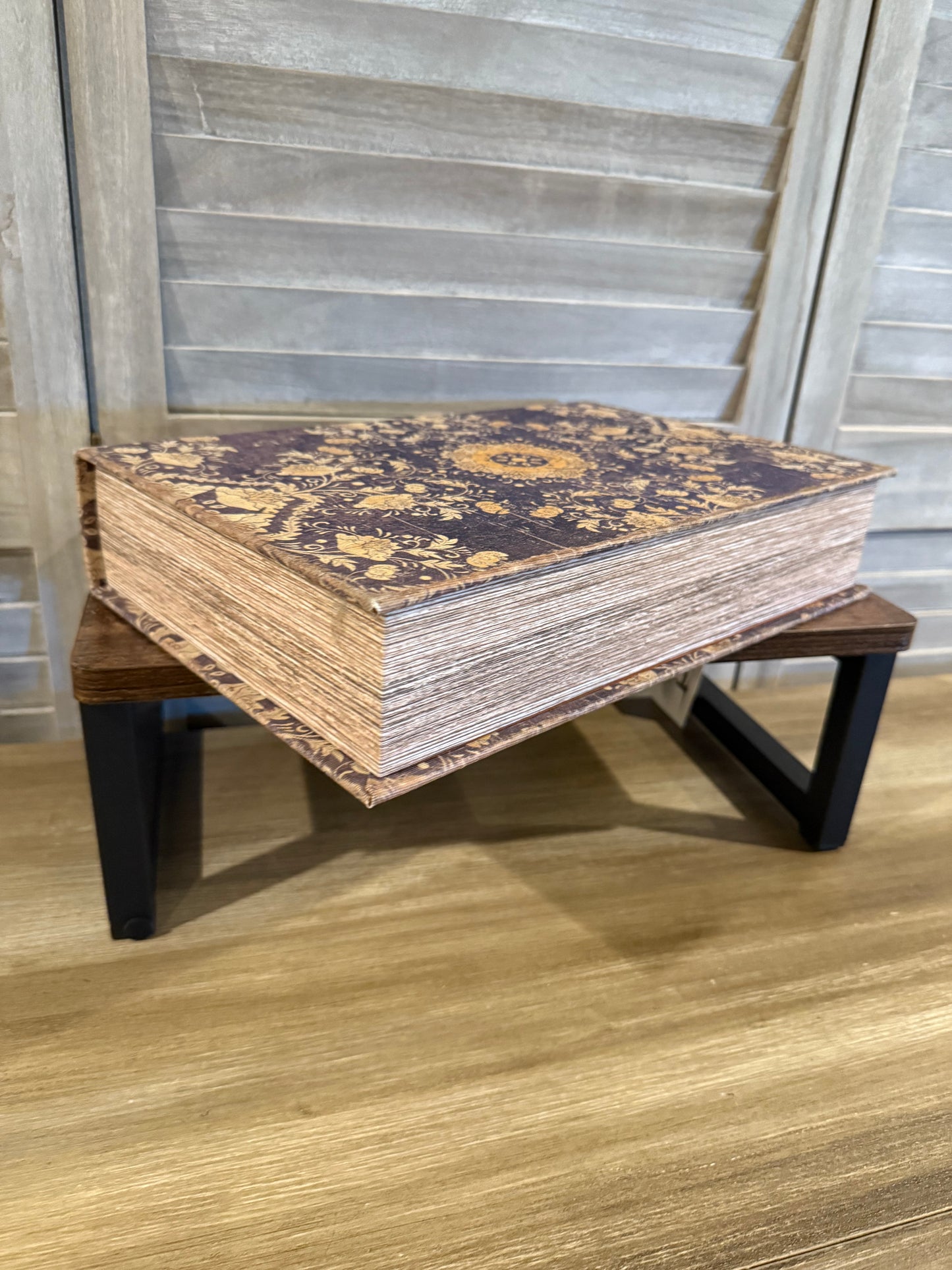 Vintage Decorative Book Box – Hidden Storage with Ornate Floral Cover