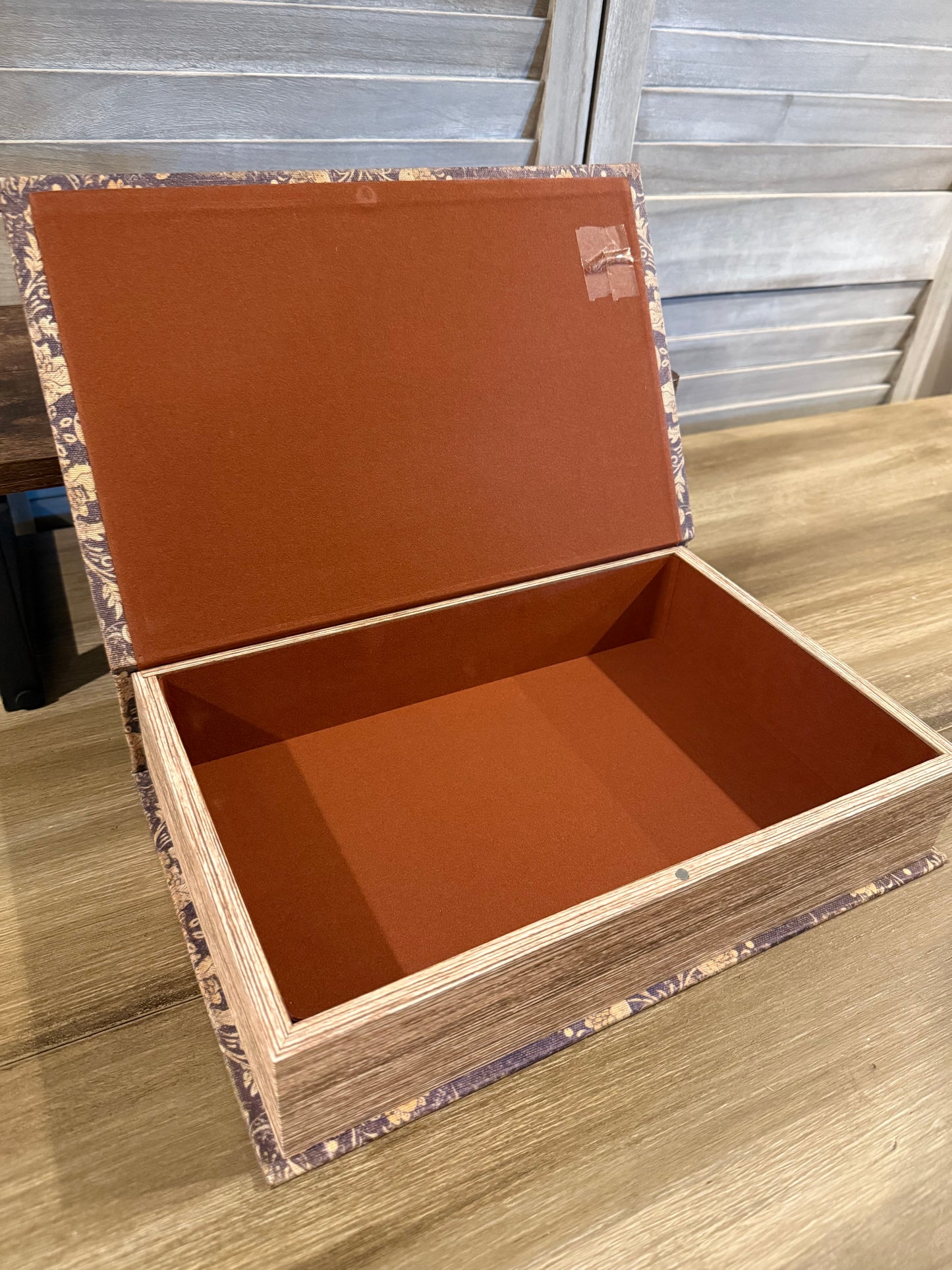 The inside hidden storage of the book