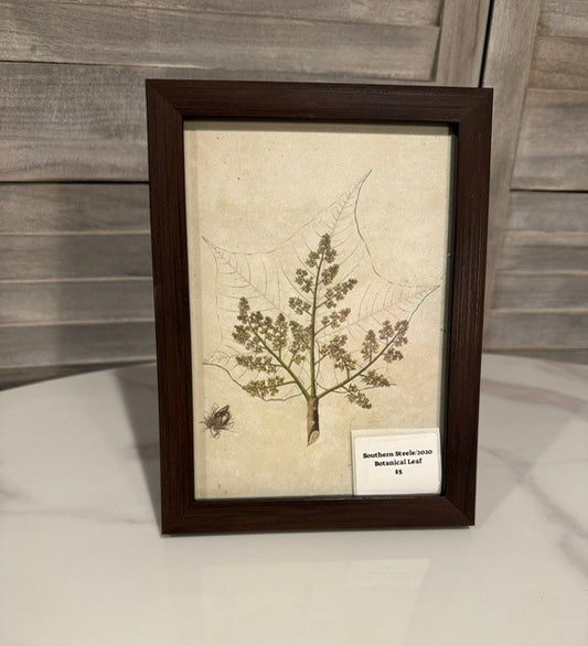 Framed Botanical Leaf Print | Vintage-Style Nature Wall Art