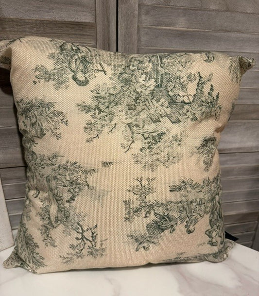Vintage Toile Throw Pillow | French Country Cushion Cover