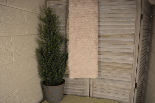 Faux Sheepskin Cream Blanket – Soft Plush Accent for Home Decor