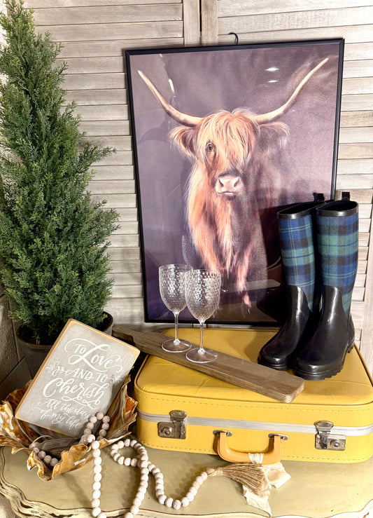 Black and Navy Plaid Tall Rain Boots – Waterproof Rubber Boots with Classic Tartan Detail