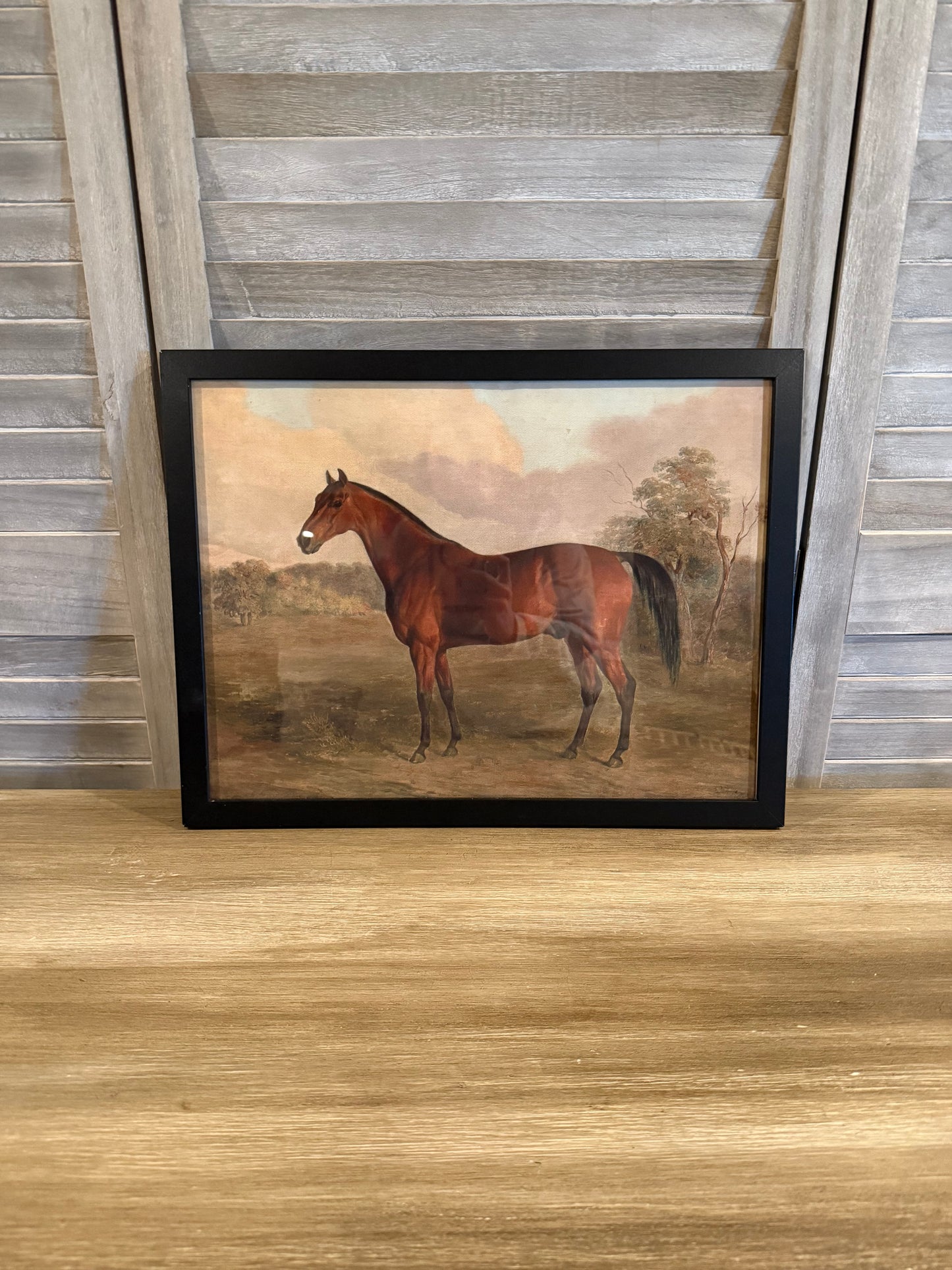 Framed Vintage Horse Print – Rustic Equestrian Wall Art