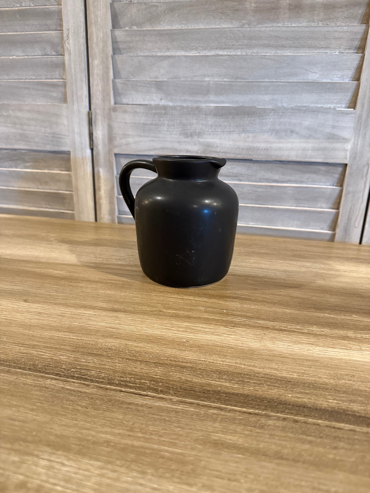 Matte Black Ceramic Pitcher – Rustic Farmhouse Table Decor