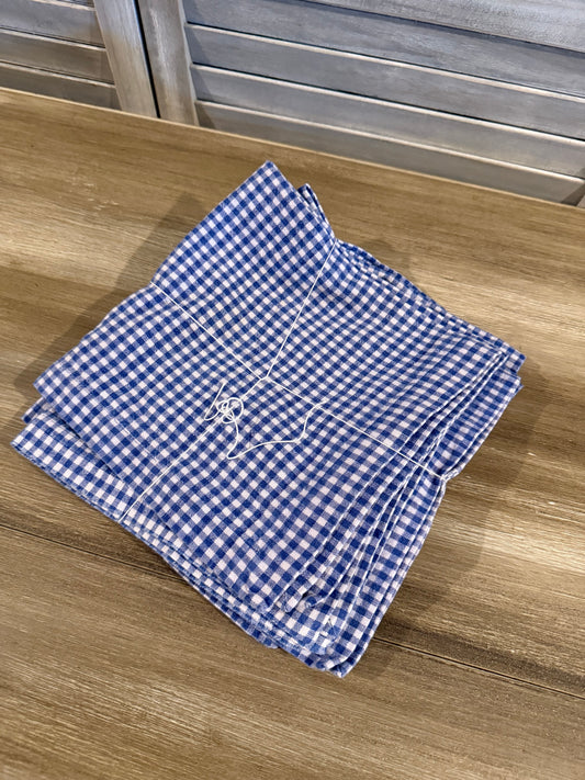 Gingham Blue Napkin Set