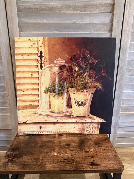 Vintage Botanical Wall Art – French Country Floral Canvas Print