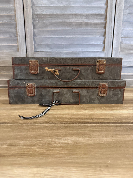 Vintage Metal Suitcase Smaller