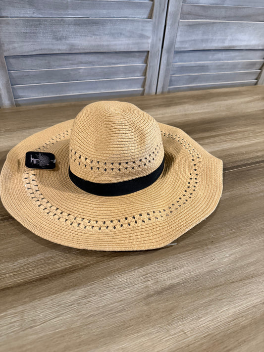 Natural Woven Wide Brim Sun Hat with Black Band – Breathable Straw Hat for Summer