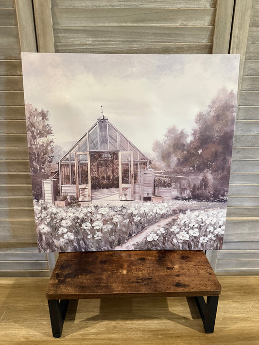 Greenhouse Textured Canvas Wall Art – Botanical-Inspired Neutral Decor