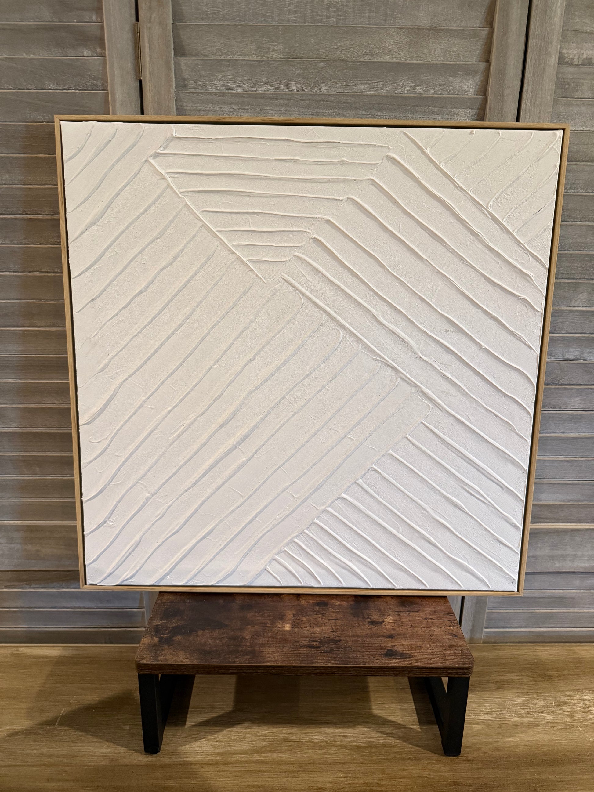 Modern Textured White Abstract Art
