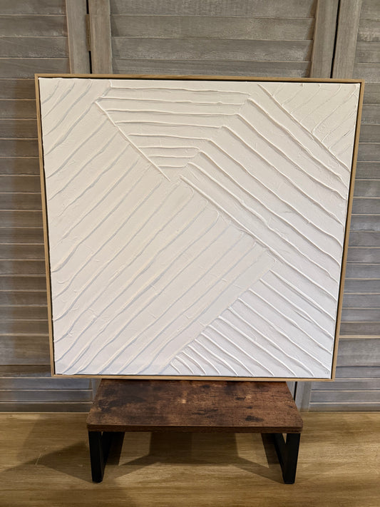 Modern Textured White Abstract Art
