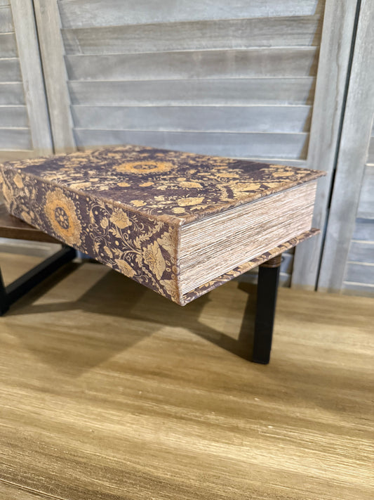Vintage Floral Faux Book with Storage
