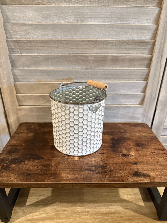 White Tin with a textured honeycomb pattern.
