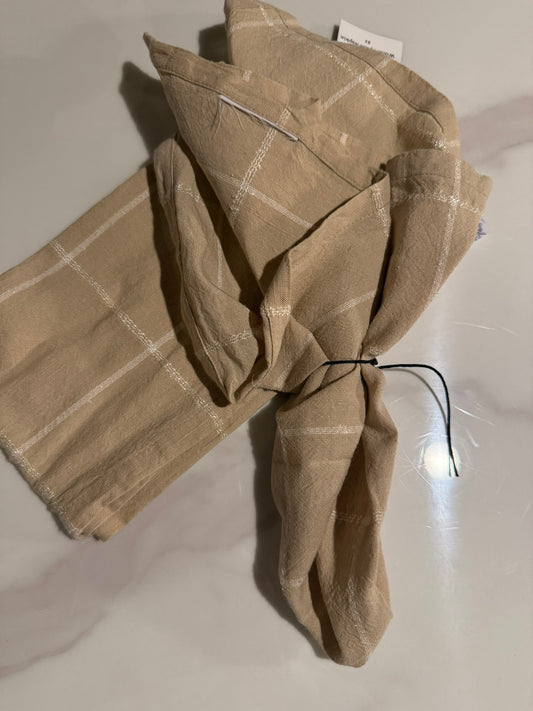 Neutral Tan Plaid Cotton Napkin – Farmhouse Kitchen Tea Towel