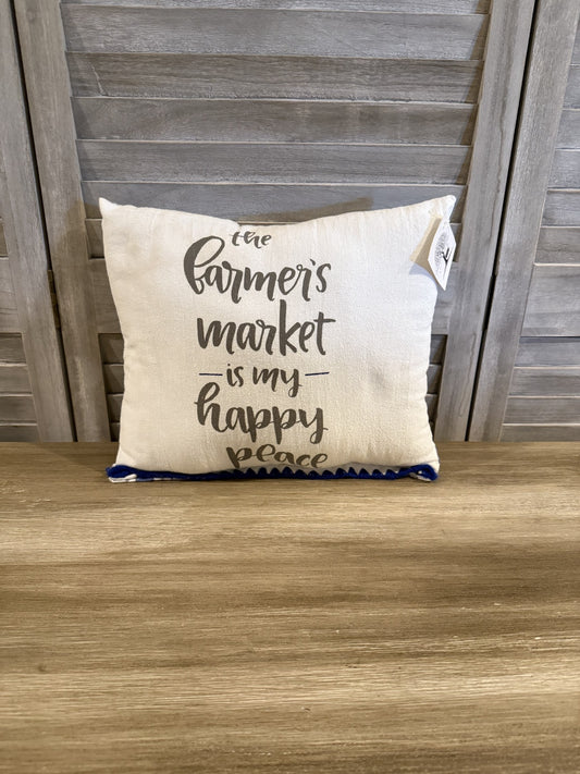Farmer’s Market Decorative Pillow – Farmhouse Throw Pillow with Quote